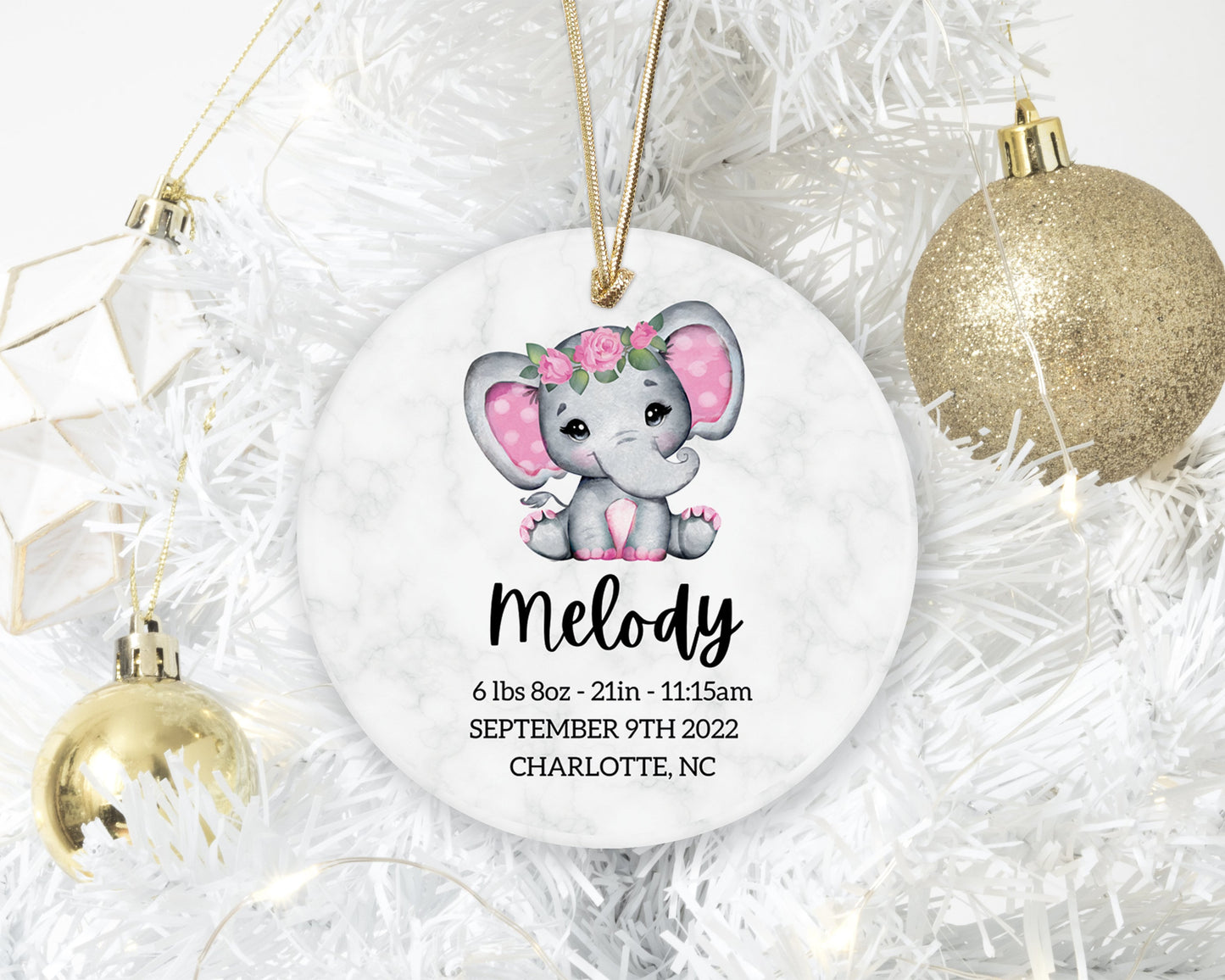 Baby's First Christmas Ornament - Baby Stats First Christmas Ornament - Custom Baby Ceramic Ornament 2023 -Personalized New Baby Ornament