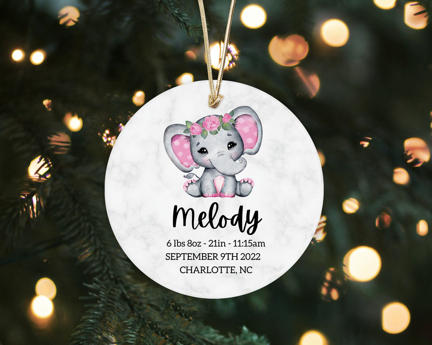 Baby's First Christmas Ornament - Baby Stats First Christmas Ornament - Custom Baby Ceramic Ornament 2023 -Personalized New Baby Ornament