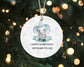 Baby's First Elephant Personalized Christmas Ornament - Baby boy Stats Elephant First Christmas Ornament - Custom Baby Ceramic Ornament