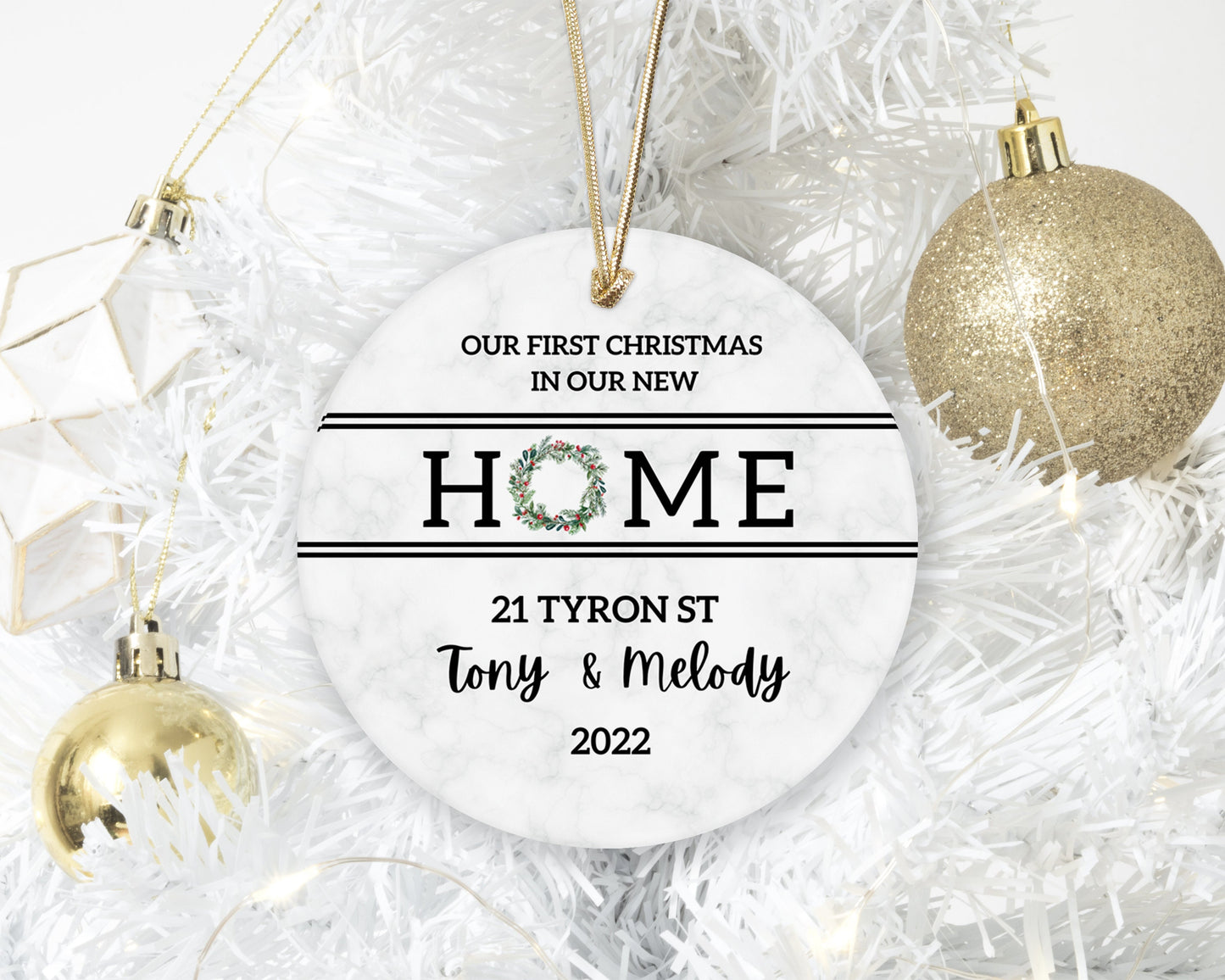 Our New Home Ornament - First Christmas in our New House 2022 - Personalized New Home Christmas Ornament