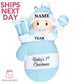 Personalized Baby's 1st Christmas Ornament 2023, Baby Boy in Mitten Personalize, Custom Newborn for New Mom Baby Shower Blue Customized Gift