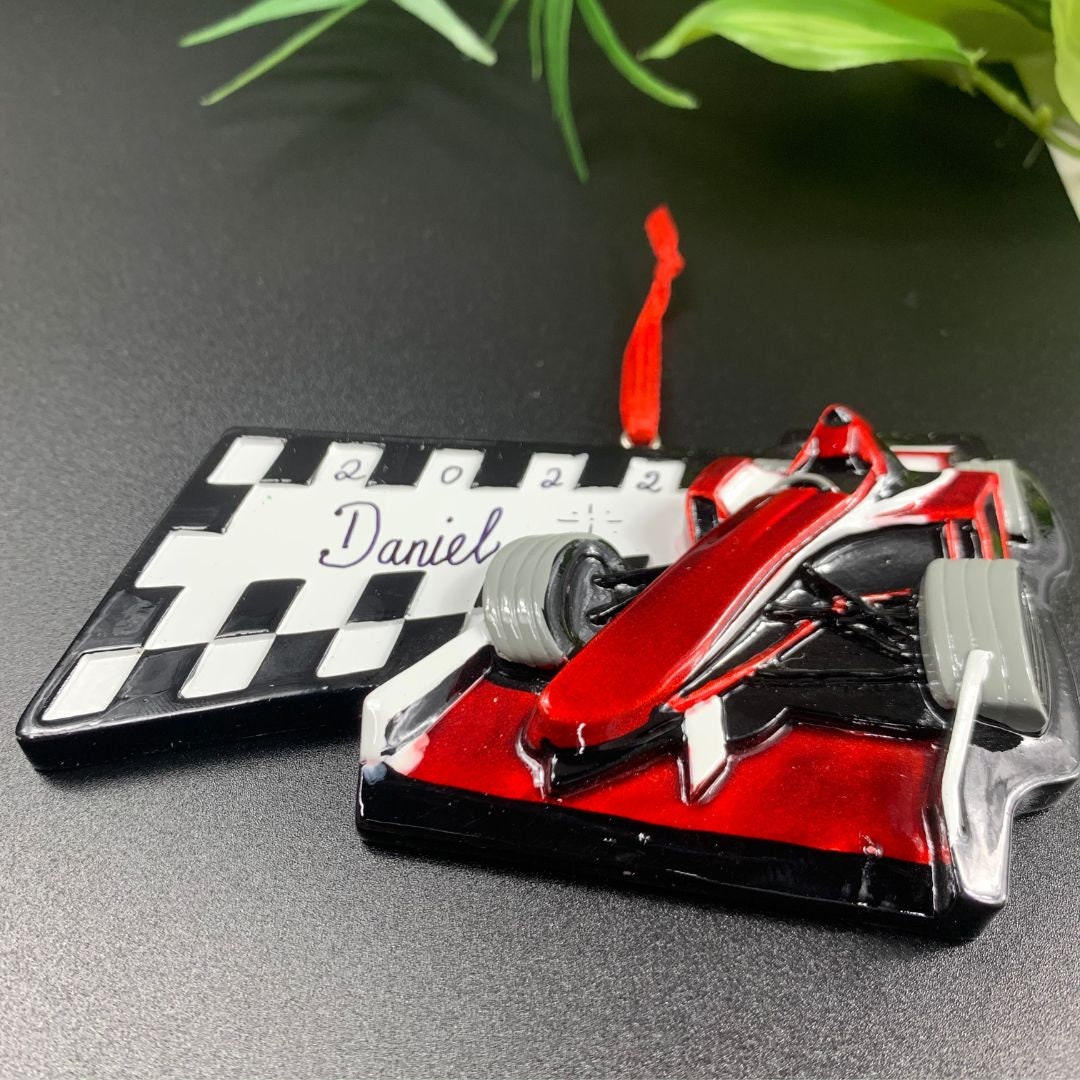 Race Car Ornament for Christmas Tree 2023 Car Racing Ornament Personalized Race Car Ornament Personalized Christmas Ornament 2023