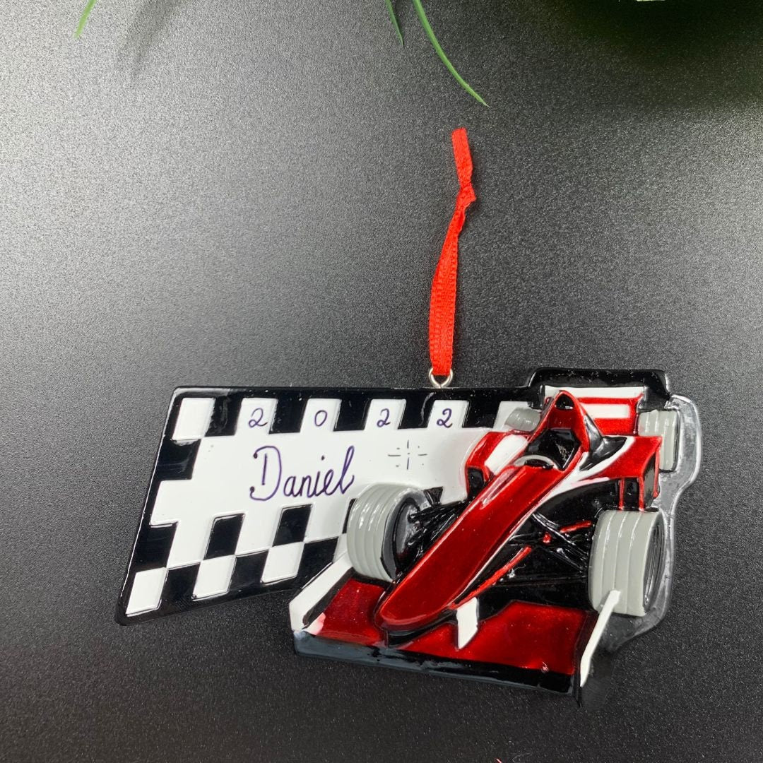 Race Car Ornament for Christmas Tree 2023 Car Racing Ornament Personalized Race Car Ornament Personalized Christmas Ornament 2023