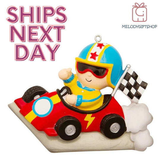 Race Car Ornament,Race Car Personalized Ornament,Race Car Driver Personalized Christmas Decoration,Car ornament, Race Car for Kids Christmas