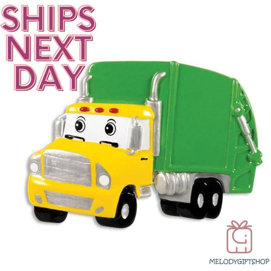 Garbage Truck Personalized Christmas Ornament,Truck Ornaments,Ornament for Child,Truck Personalized Kids Christmas Ornament
