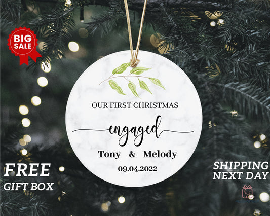 First Christmas Married Ornament - Mr and Mrs Ornament - Wedding Christmas Gift- Newlywed Christmas Ornament, Personalized Christmas Gift