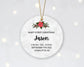 Baby's First Christmas Ornament - Personalized Baby Stats First Christmas Ornament - Custom Baby Ceramic - 2023 Baby First Christmas
