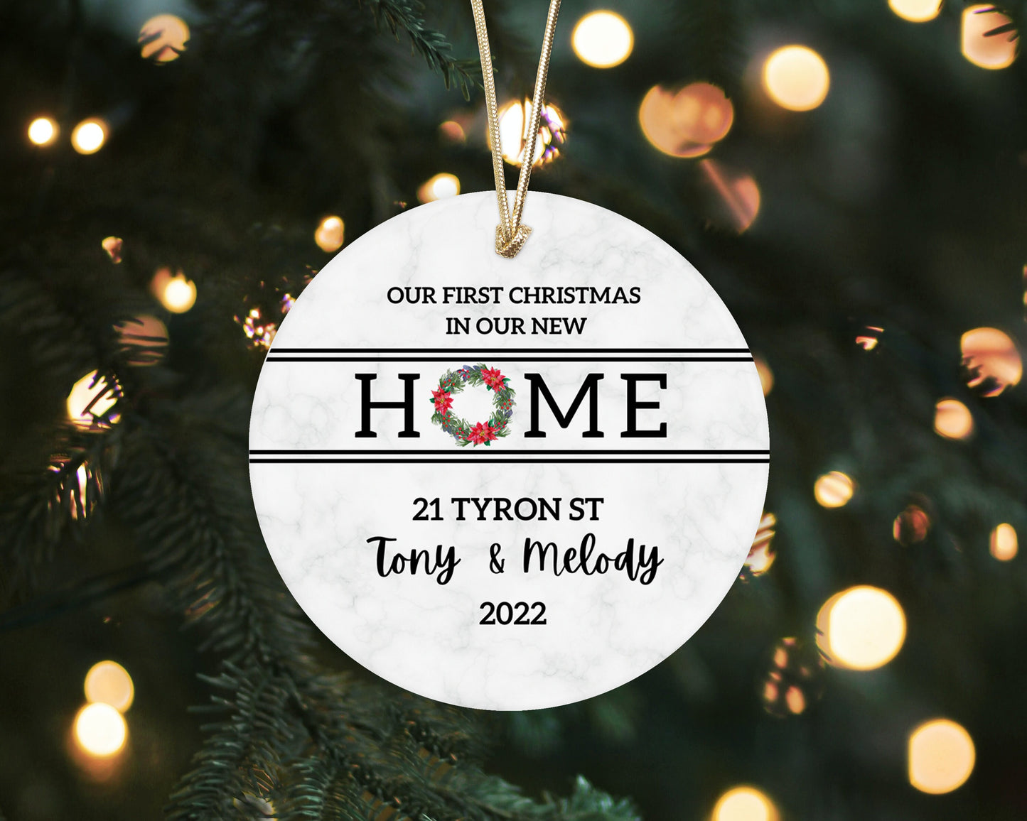 Personalized New Home Ornament 2023 - New Home Christmas Ornament - Wreath New House Ornament First Christmas Ornament  New House Ornament
