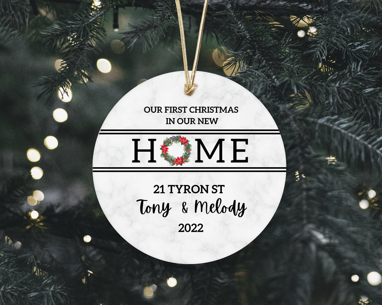Personalized New Home Ornament 2023 - New Home Christmas Ornament - Wreath New House Ornament First Christmas Ornament  New House Ornament