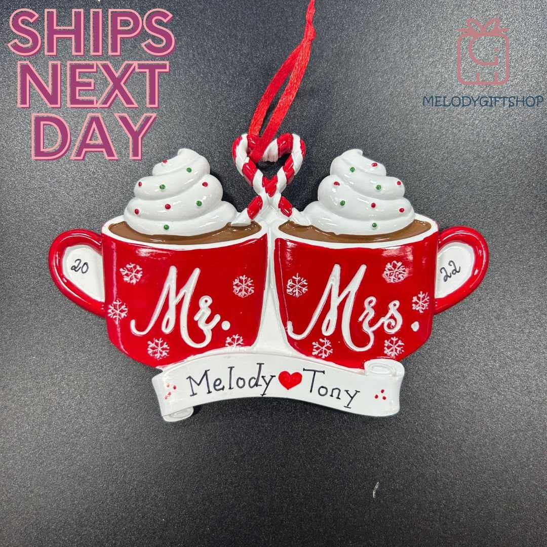 Mr. and Mrs.  Couple Ornament 2023 Mr. and Mrs. Personalized Mugs Christmas Ornament Mug Ornament Newly Married Couple Christmas 2023