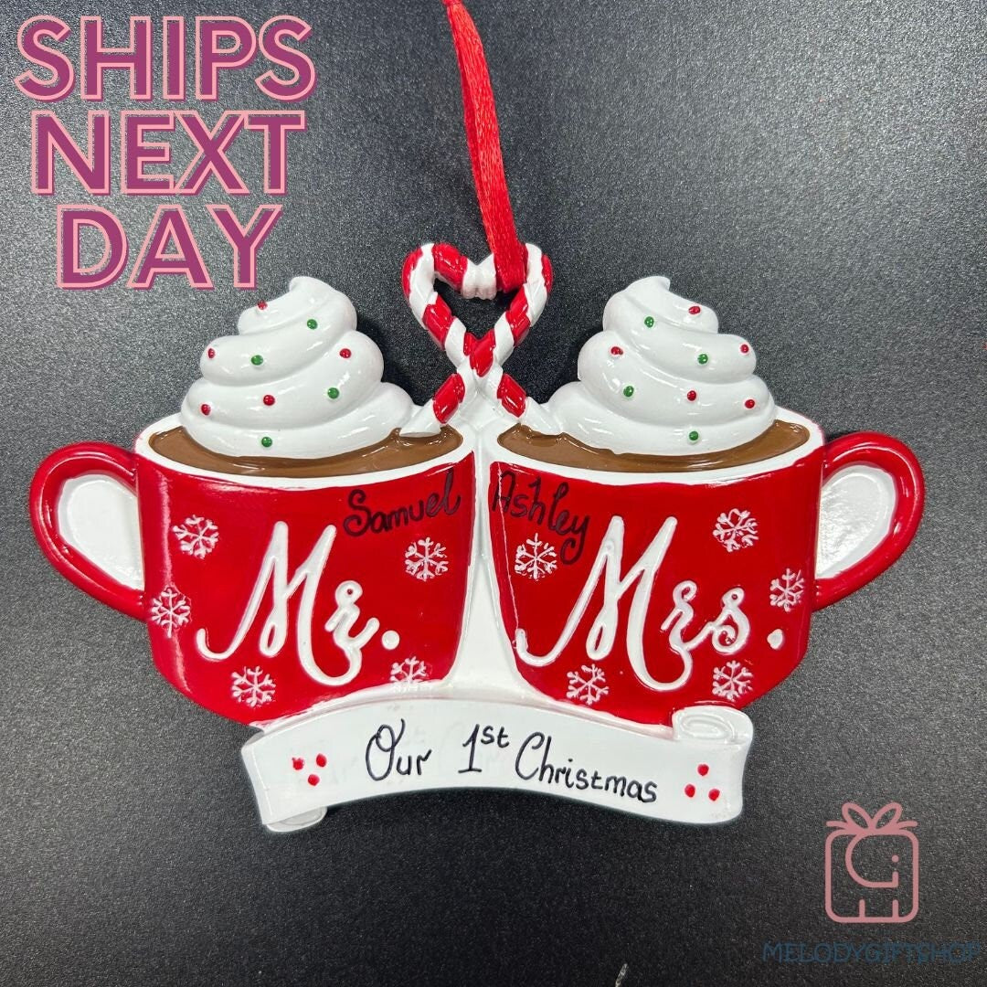 Mr. and Mrs.  Couple Ornament 2023 Mr. and Mrs. Personalized Mugs Christmas Ornament Mug Ornament Newly Married Couple Christmas 2023
