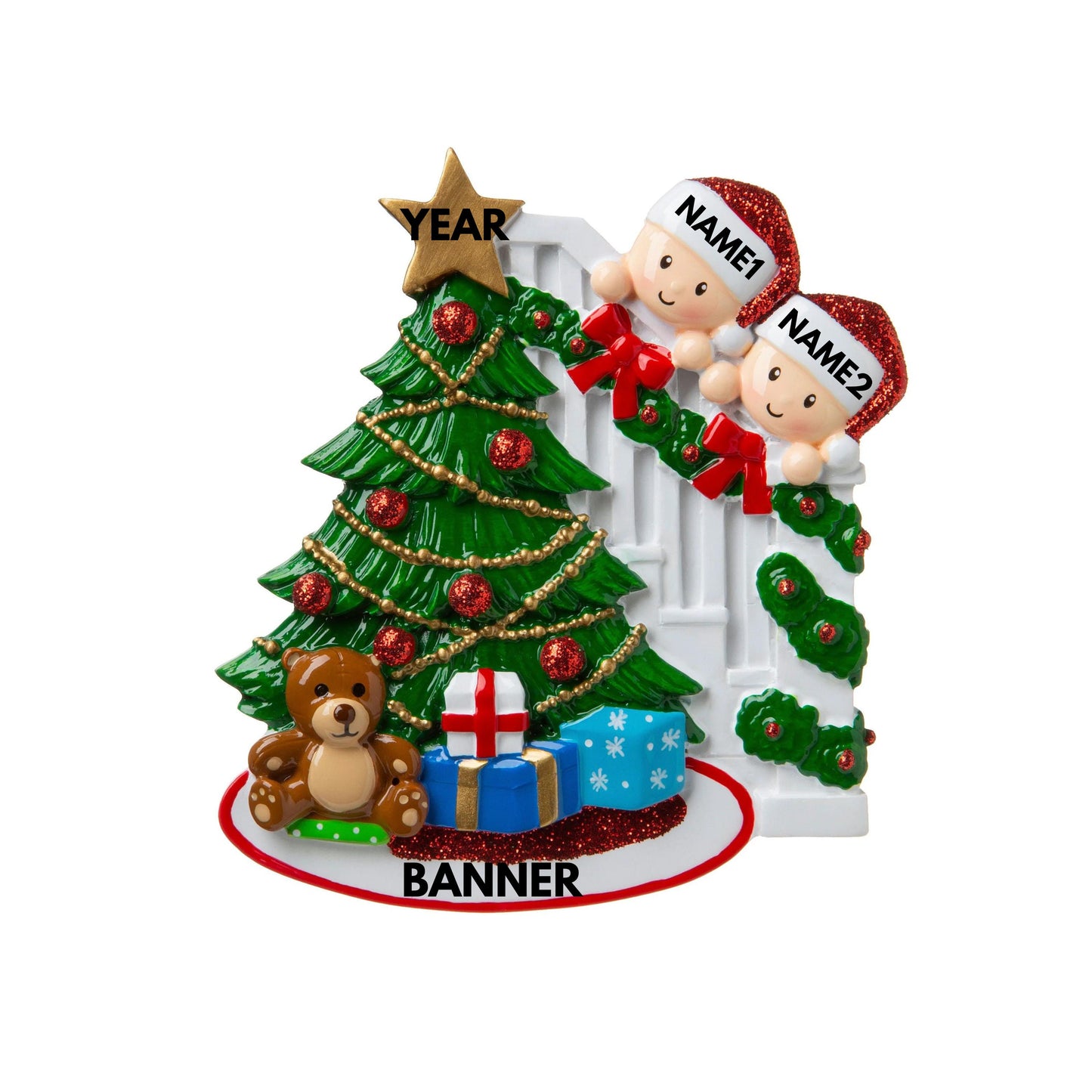 Christmas Peeking Family Ornaments 2023 - Family Christmas Ornament Personalized 2023 - Ornament for Christmas Family of 2 3 4 5 6 7 8 9