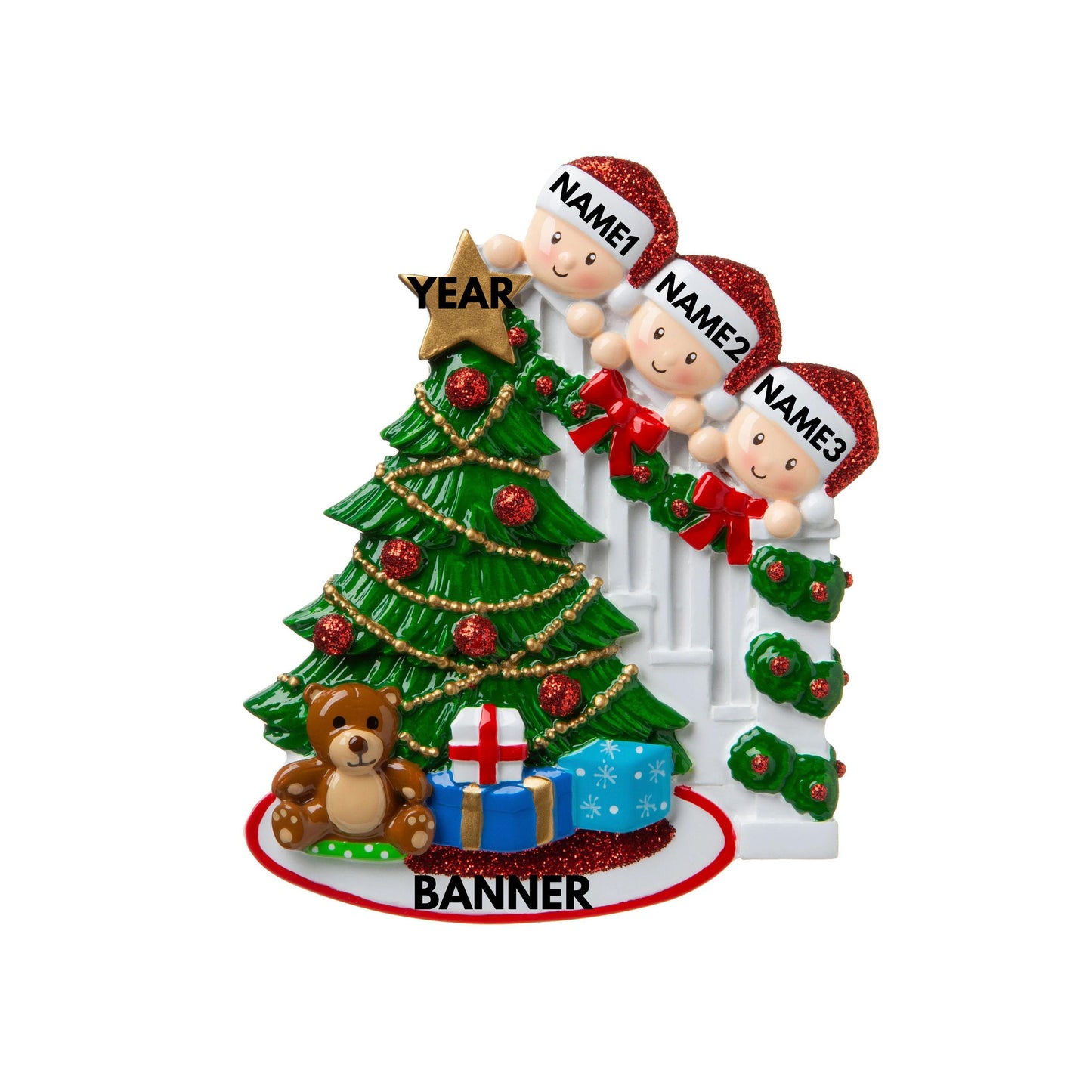 Christmas Peeking Family Ornaments 2023 - Family Christmas Ornament Personalized 2023 - Ornament for Christmas Family of 2 3 4 5 6 7 8 9