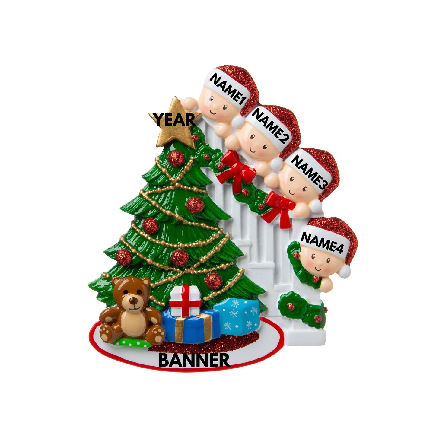 Christmas Peeking Family Ornaments 2023 - Family Christmas Ornament Personalized 2023 - Ornament for Christmas Family of 2 3 4 5 6 7 8 9