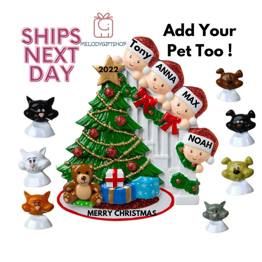 Christmas Peeking Family Ornaments 2023 - Family Christmas Ornament Personalized 2023 - Ornament for Christmas Family of 2 3 4 5 6 7 8 9