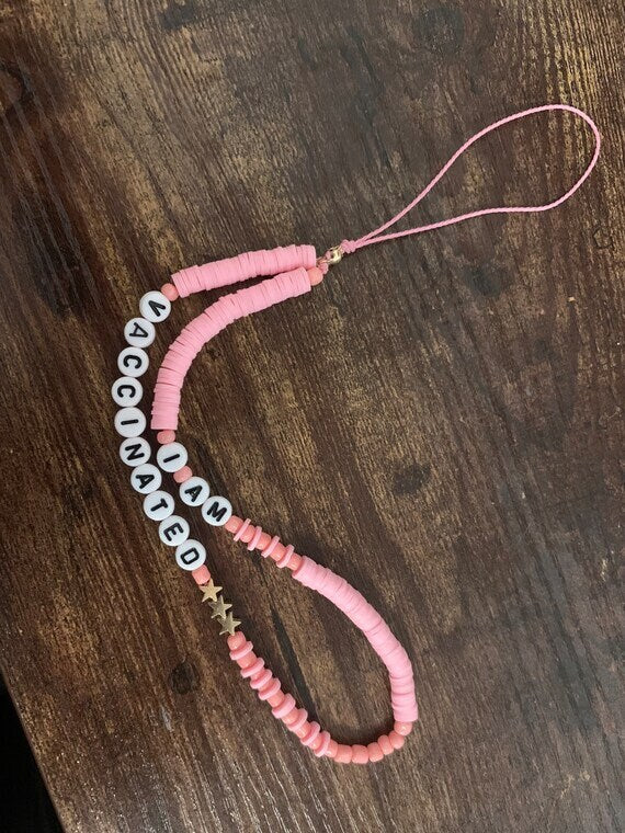 Custom Phone charm,custom name beaded phone charm,phone chain, heishi bead custom phone accessories,custom 90’s style phone charm,