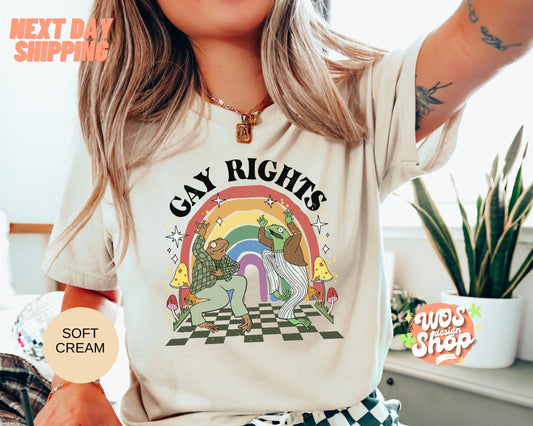Frog and Toad Pride Shirt, Rainbow Frog Pride Shirt, Groovy Pride Shirt, LGBTQ+ Gifts, Love is Love Shirt