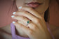 1 CT Green Emerald and Pave Band Diamond Ring