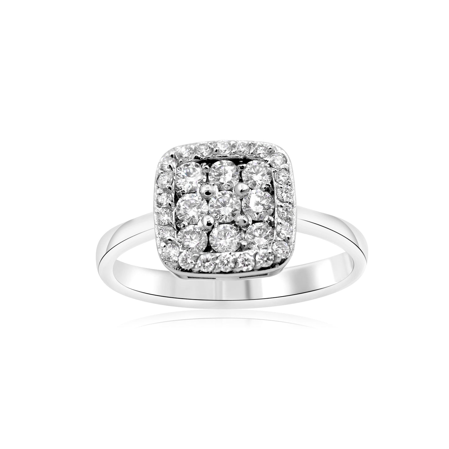 Big Square Diamond Ring 0.55 CT Real Diamonds Solid Gold Engagement Ring, Custom 14K and 18K White Gold, Yellow Gold or Rose Gold Ring Band