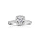 Square Diamond 0.43ct Halo Engagement Ring Gold Pave Band, 14K or 18K Customized Gold Band Anniversary Stackable Modernist Rings for Her