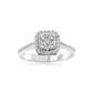 Square Diamond 0.47ct Engagement Ring 14K or 18K Solid Gold Band Ring, Natural Round Diamonds Stacking Anniversary Ring Gift for Women
