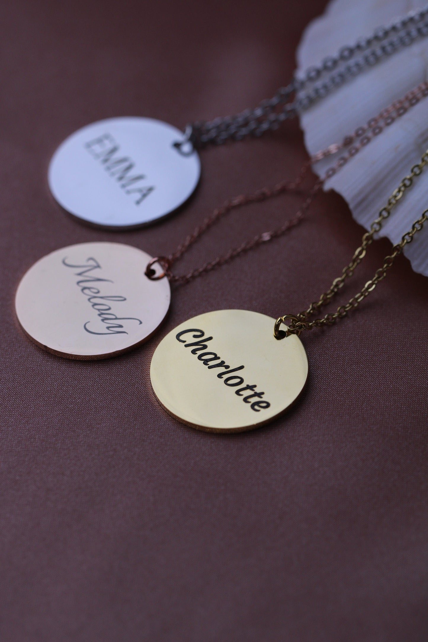Custom Name Necklace Personalized Jewelry Custom Initials Necklace Disc Necklace Name Necklace Personalized Name Necklace