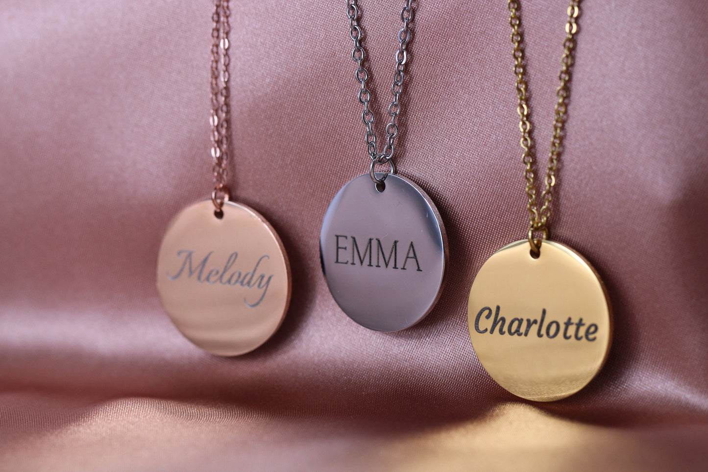 Custom Name Necklace Personalized Jewelry Custom Initials Necklace Disc Necklace Name Necklace Personalized Name Necklace