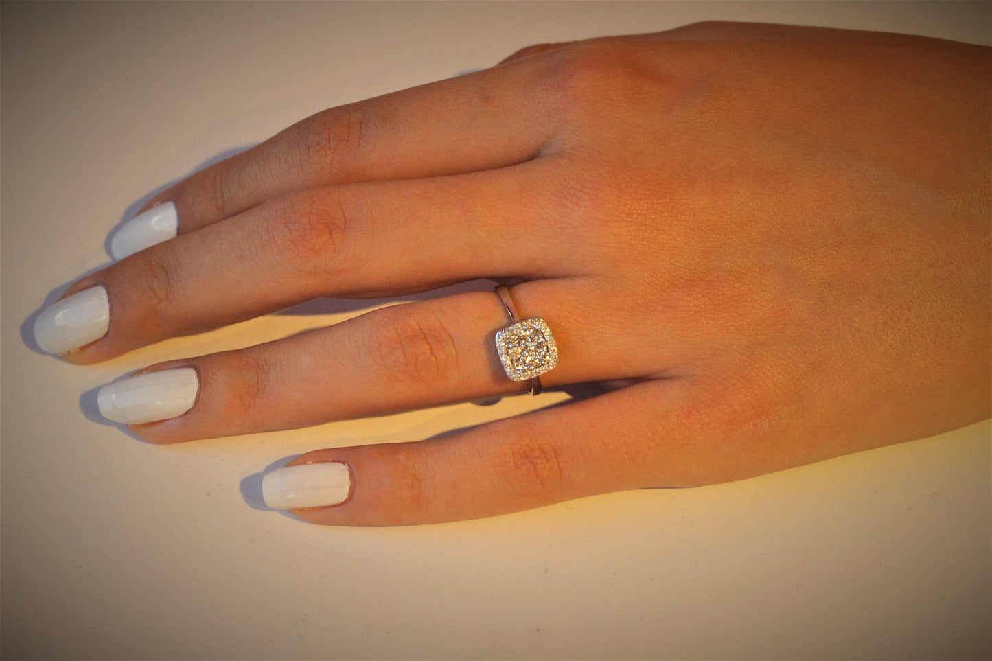 Big Square Diamond Ring 0.55 CT Real Diamonds Solid Gold Engagement Ring, Custom 14K and 18K White Gold, Yellow Gold or Rose Gold Ring Band