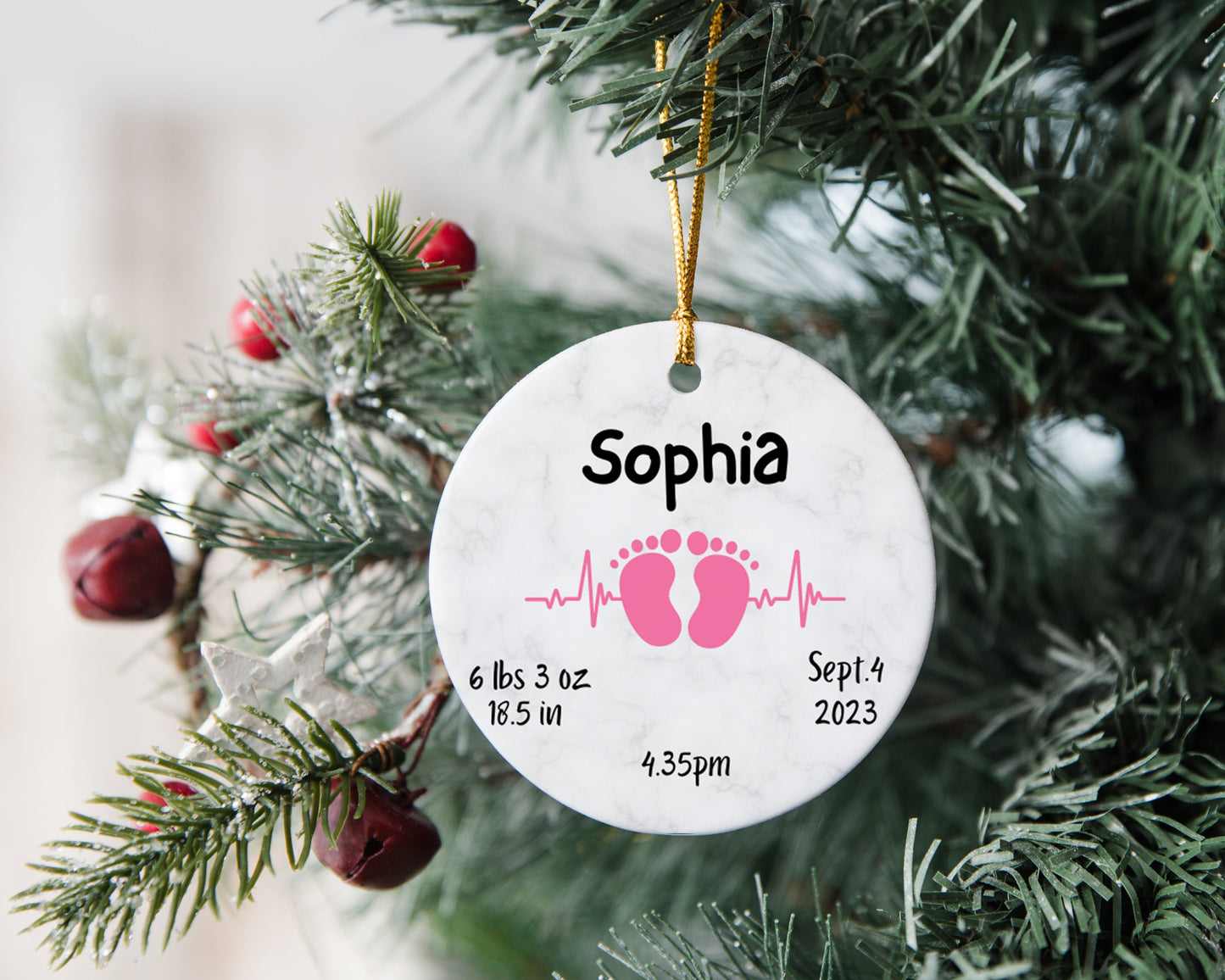 Baby's First Christmas Ornament Personalized Baby First Christmas Ornament Custom Baby Christmas Ornament Baby Girl's 1st Christmas