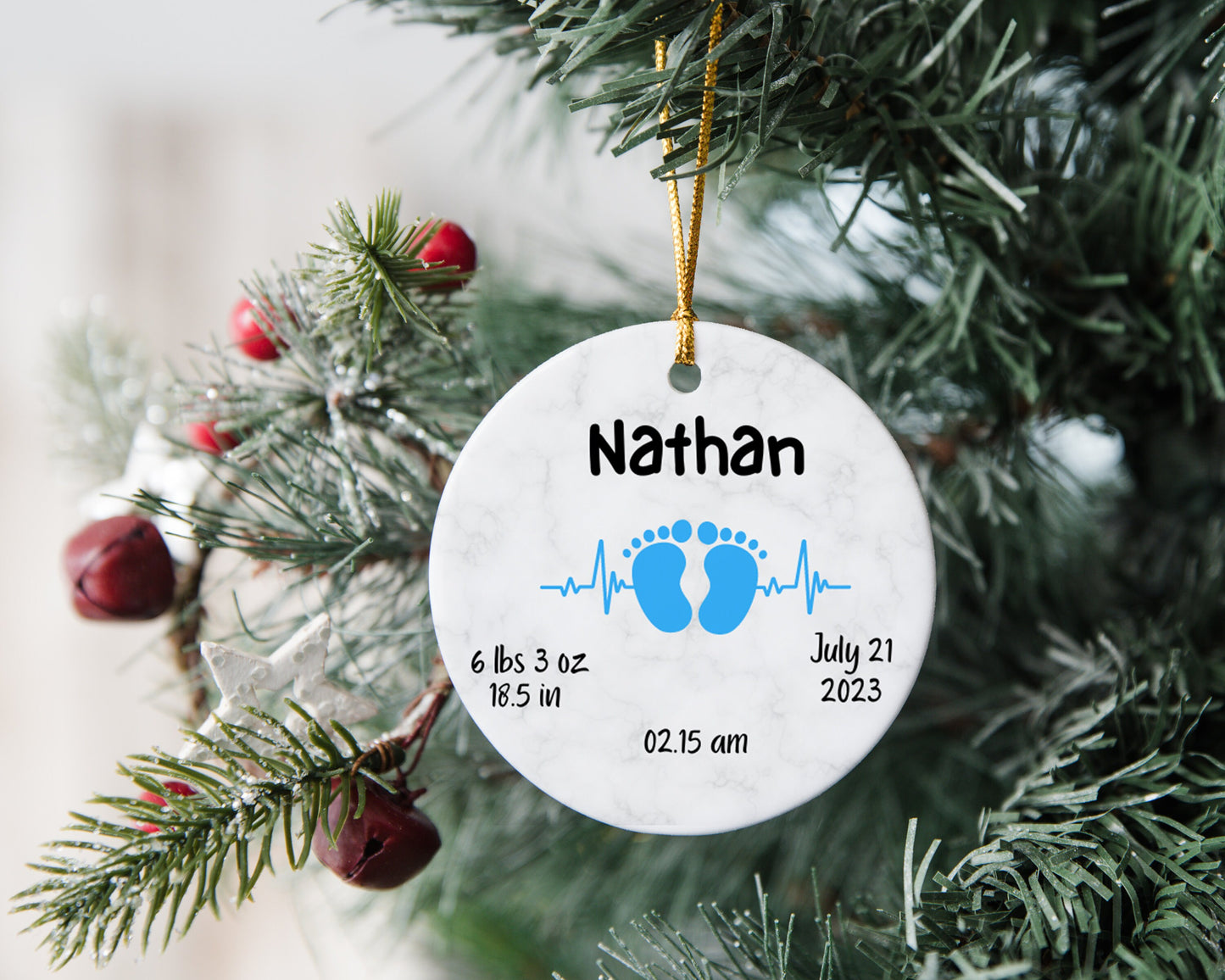 Baby's First Christmas Ornament Personalized Baby First Christmas Ornament Custom Baby Christmas Ornament Baby Boy's 1st Christmas