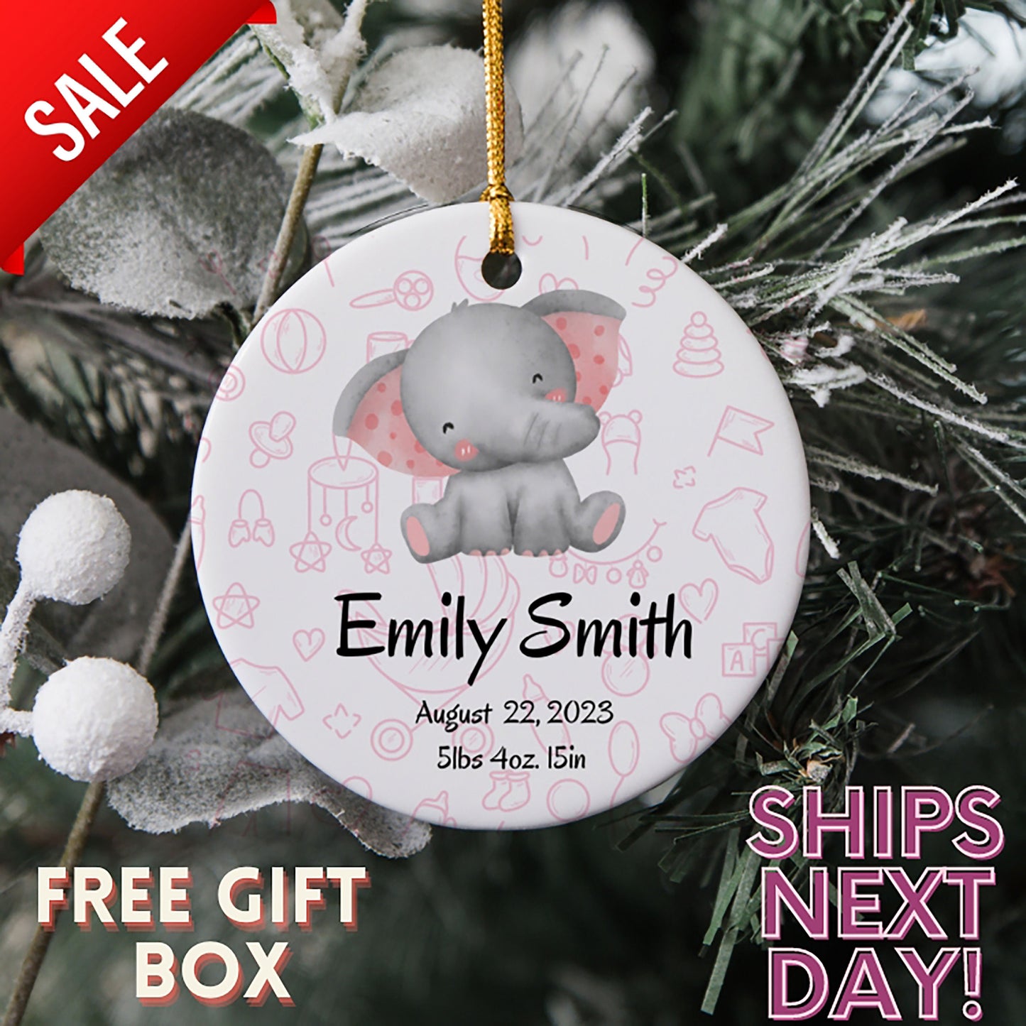 First Baby's Christmas Ornament 2023-Personalized First Christmas Baby Ornament Custom Baby Name Christmas Ornament- Baby First Christmas