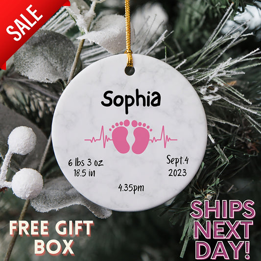 Baby's First Christmas Ornament Personalized Baby First Christmas Ornament Custom Baby Christmas Ornament Baby Girl's 1st Christmas