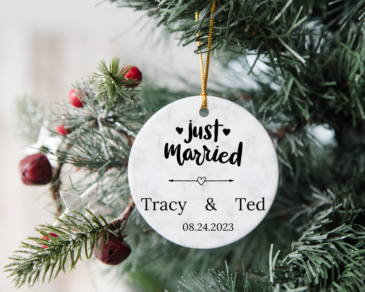 Just Married Ornament 2023  - Mr and Mrs Christmas Ornament - Our First Christmas Married as Mr and Mrs Ornament - Couple Ornament