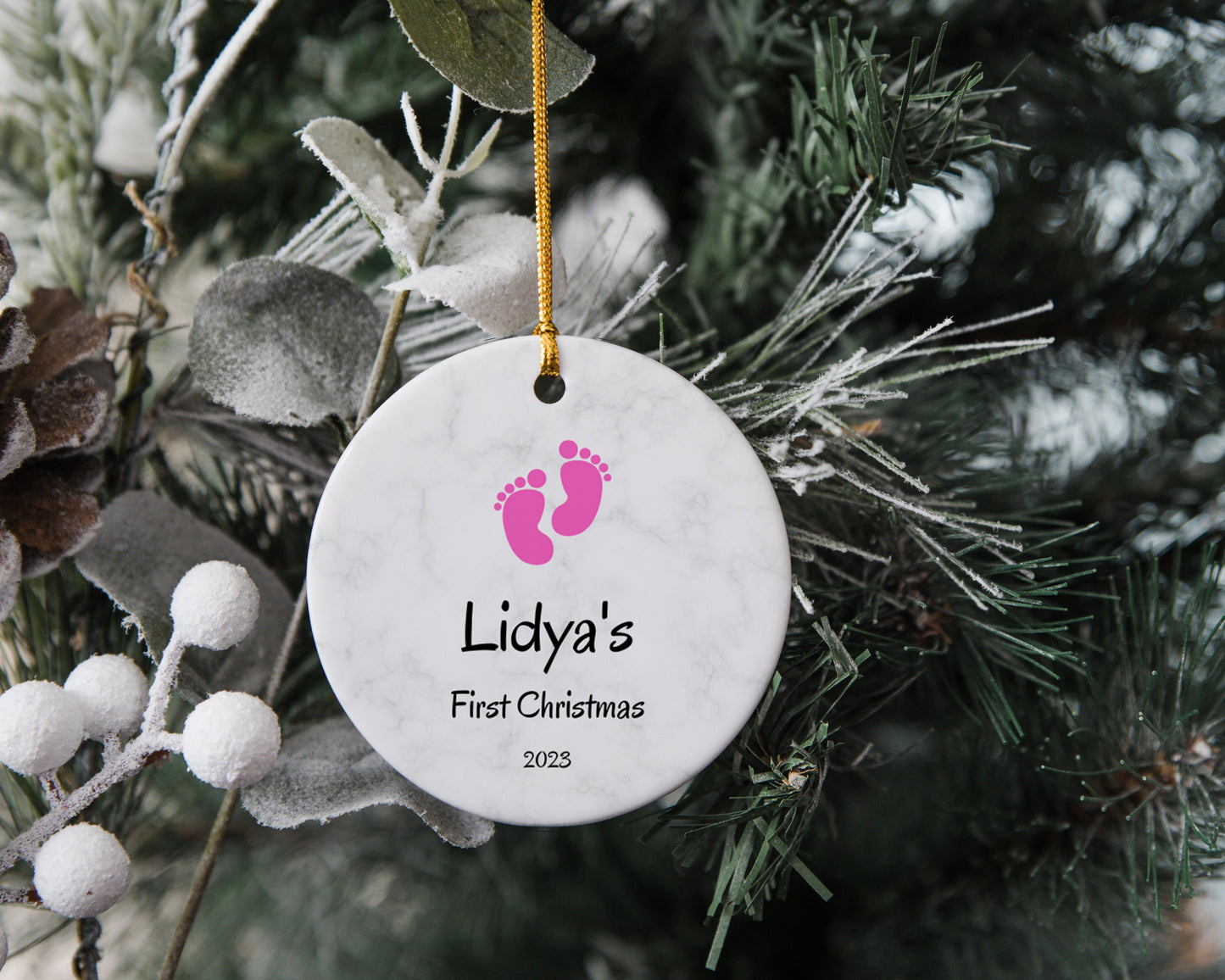 Baby's First Christmas Ornament,Personalized First Christmas Ornament, 1st Christmas Baby Boy Girl Ornament,Newborn Baby Ornament