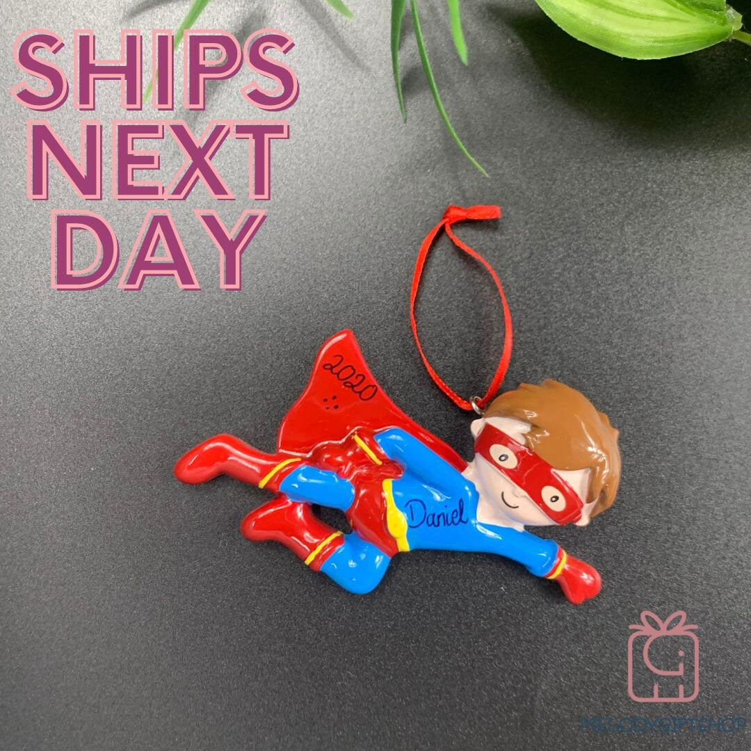 Superhero Boy Personalized Ornament 2023 - Superhero Ornament - Superhero Boy Ornament - Christmas Ornament 2023