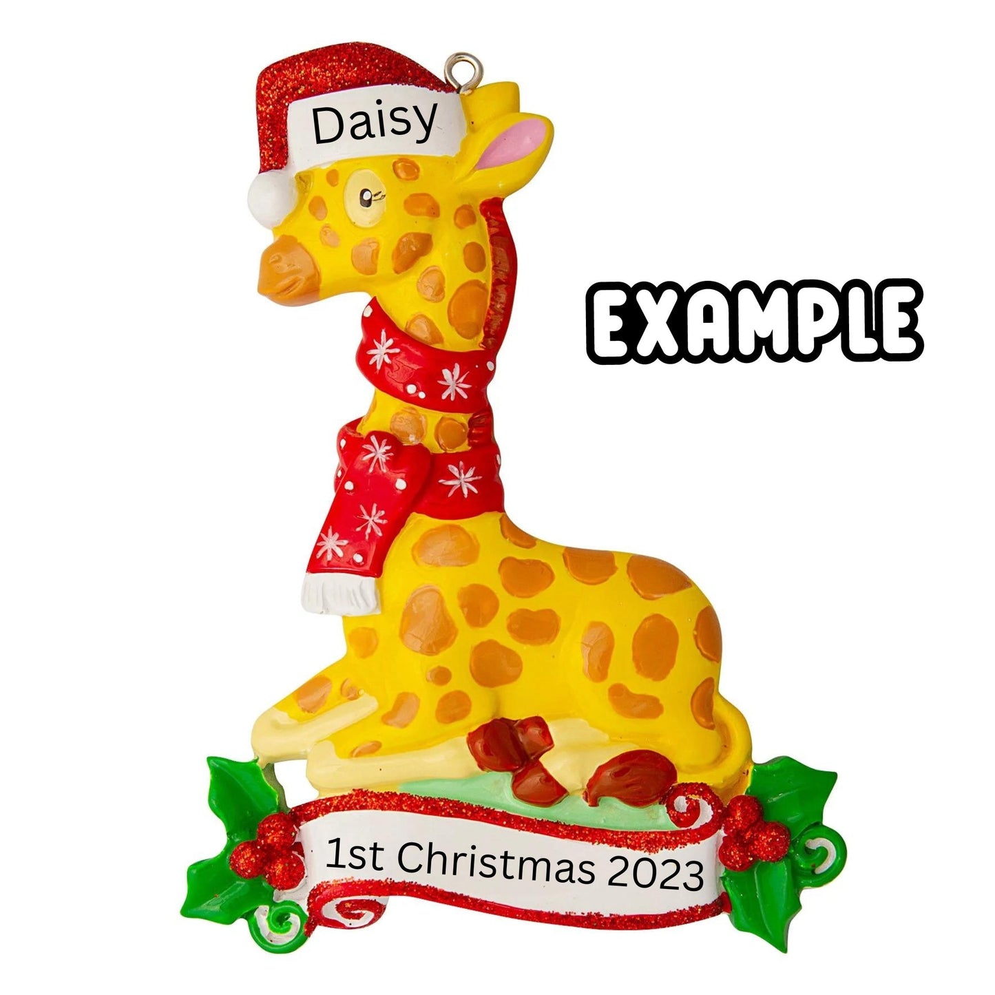 Giraffe Personalize Christmas Ornament
