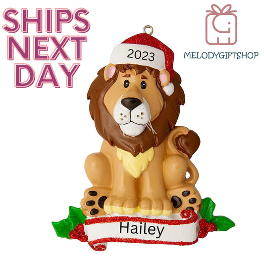 Personalized Lion Kids Christmas Ornament