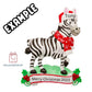 Personalized Zebra Kids Christmas Ornament