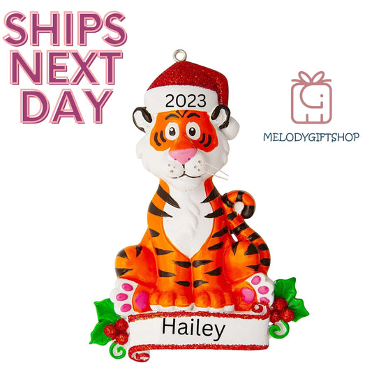 Personalized Tiger Kids Christmas Ornament