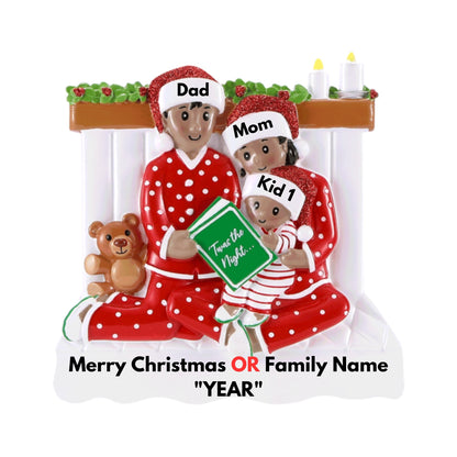African American Christmas Family Ornaments 2024 - Family Christmas Ornament Personalized 2023 - Ornament for Christmas Family of 2 3 4 5 6
