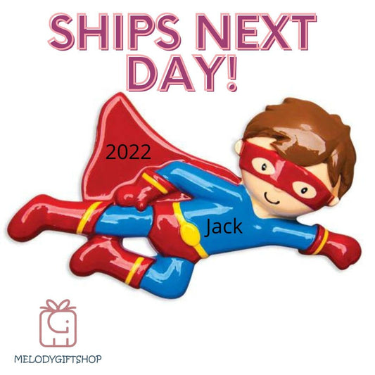 Superhero Boy Personalized Ornament 2023 - Superhero Ornament - Superhero Boy Ornament - Christmas Ornament 2023