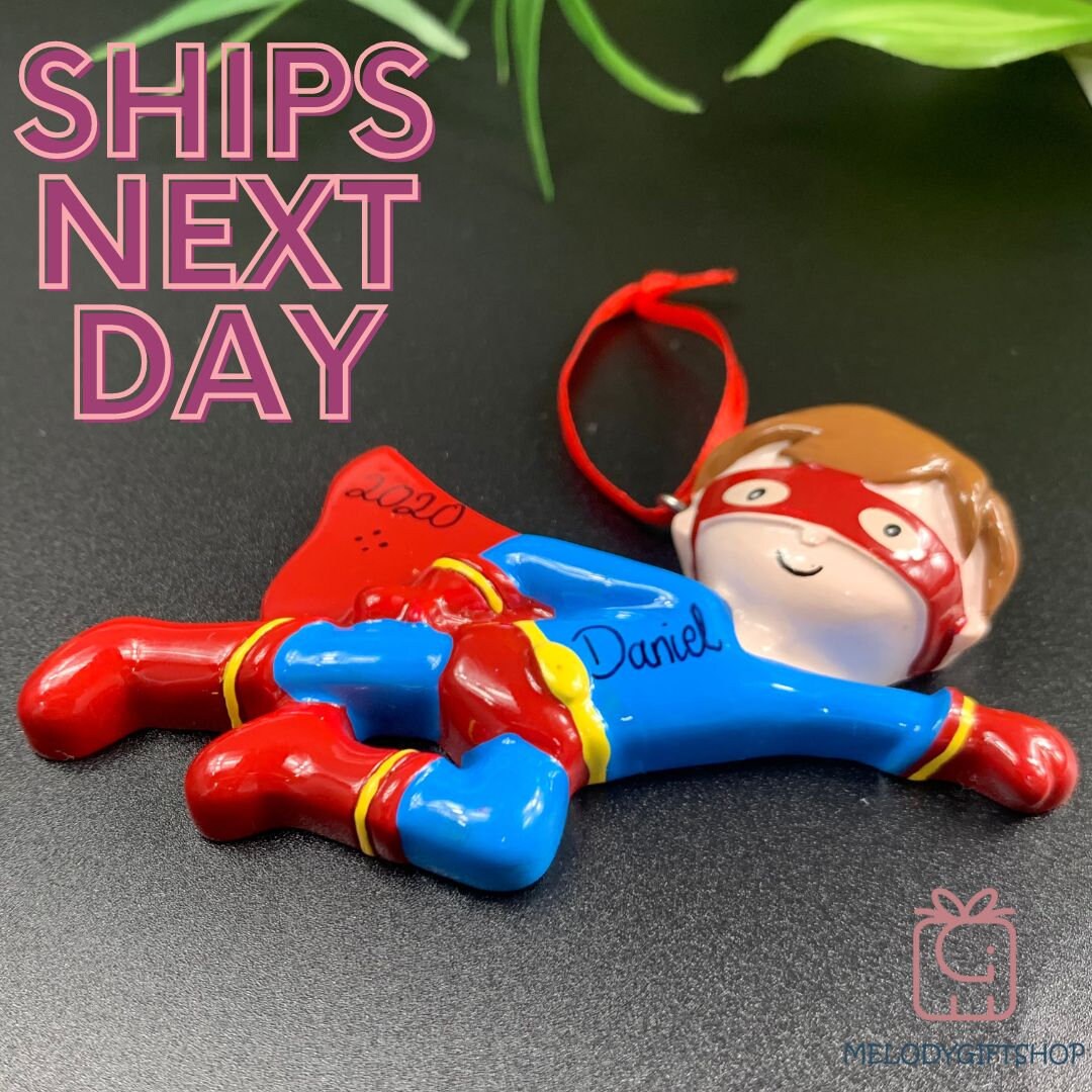 Superhero Boy Personalized Ornament 2023 - Superhero Ornament - Superhero Boy Ornament - Christmas Ornament 2023