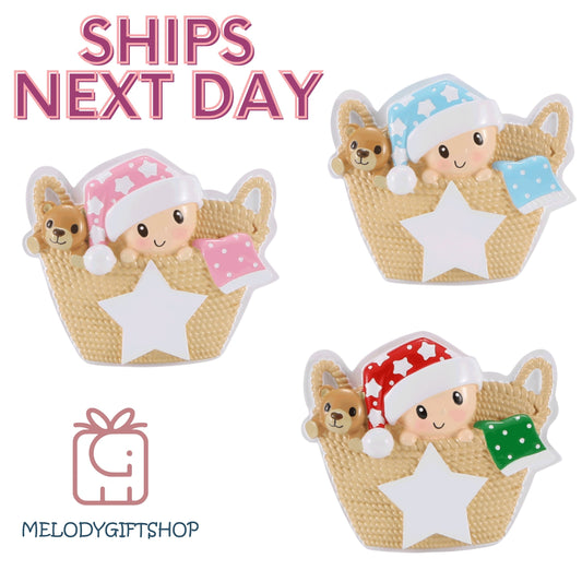 Personalized Baby's 1st Christmas Ornament 2023, Baby's 2nd Christmas Ornament, Custom Newborn for New Mom Baby Shower Customized Gift
