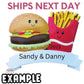 Burger & Fries - Personalized Christmas Ornament Couple Personalized Christmas Ornament,Couple Ornament Cheeseburger Ornament