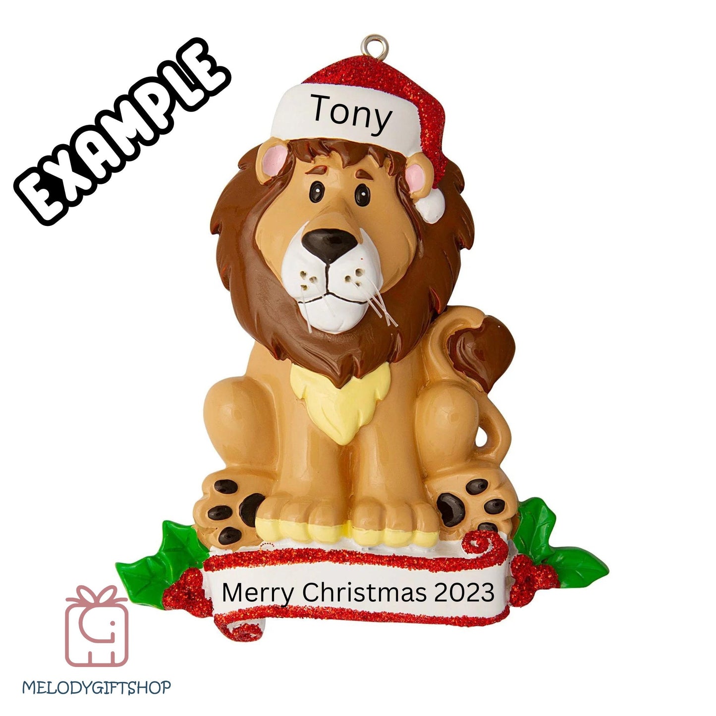 Personalized Lion Kids Christmas Ornament