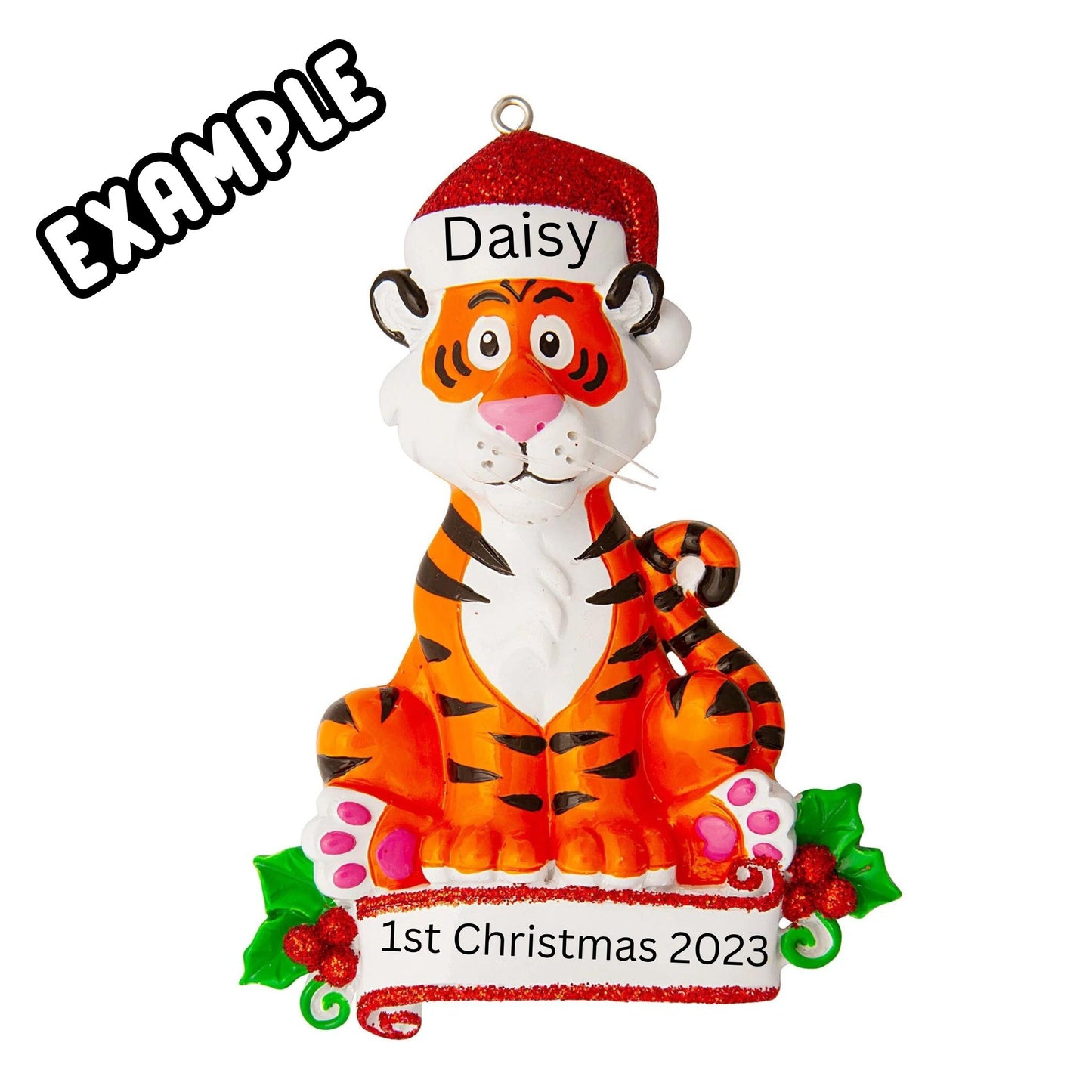 Personalized Tiger Kids Christmas Ornament