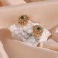 Gold Rhinestone Filed Evil Eye Earrings For Women