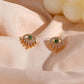 Gold Rhinestone Filed Evil Eye Earrings For Women