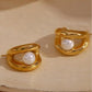 Vintage Pearl Earrings Gold Plated Pearl Jewelry Pearl Hoop Earrings Pearl Huggie Hoops Dangle Earrings with Pearls Bridesmaid Earrings