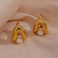 Vintage Pearl Earrings Gold Plated Pearl Jewelry Pearl Hoop Earrings Pearl Huggie Hoops Dangle Earrings with Pearls Bridesmaid Earrings